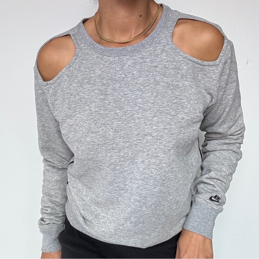 Nike Cutout Grey Crew Sweatshirt